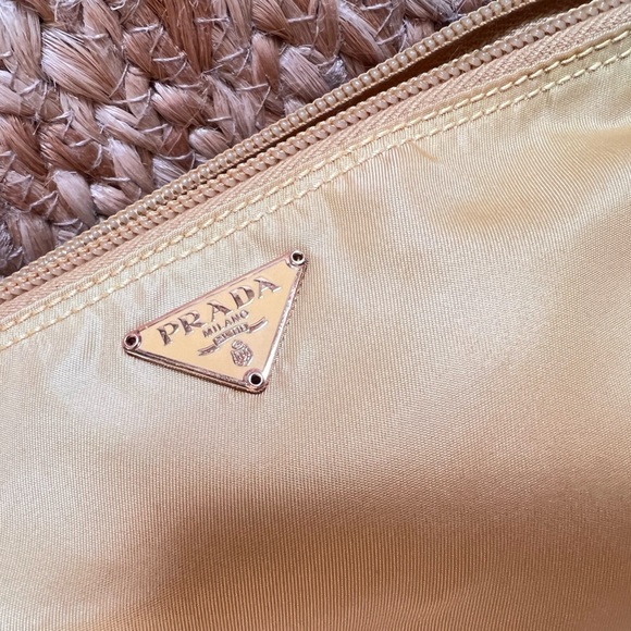 PRADA medium makeup pouch brand new yellow authentic travel bag clutch purse - Picture 4 of 4